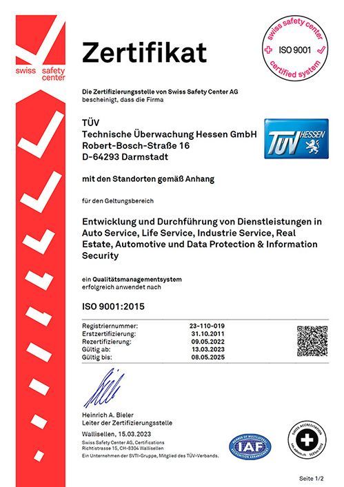 Zertifizierungen Und Akkreditierung Von TÜV Hessen