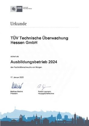 IHK Urkunde Ausbildungsbetrieb 2024